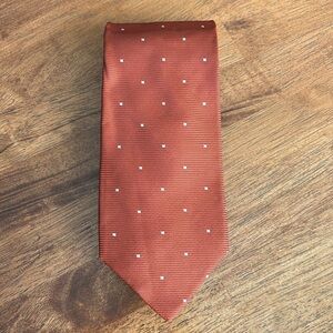 Tom James Men’s Tie 100% Silk Made in USA Beautiful Rust PERFECT